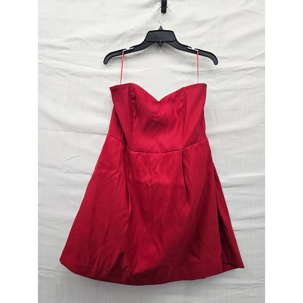 A New Day Womens Strapless Sweetheart Mini Dress Red Recycled Polyester Large